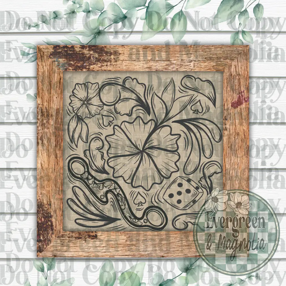 Floral Doodle (Black)