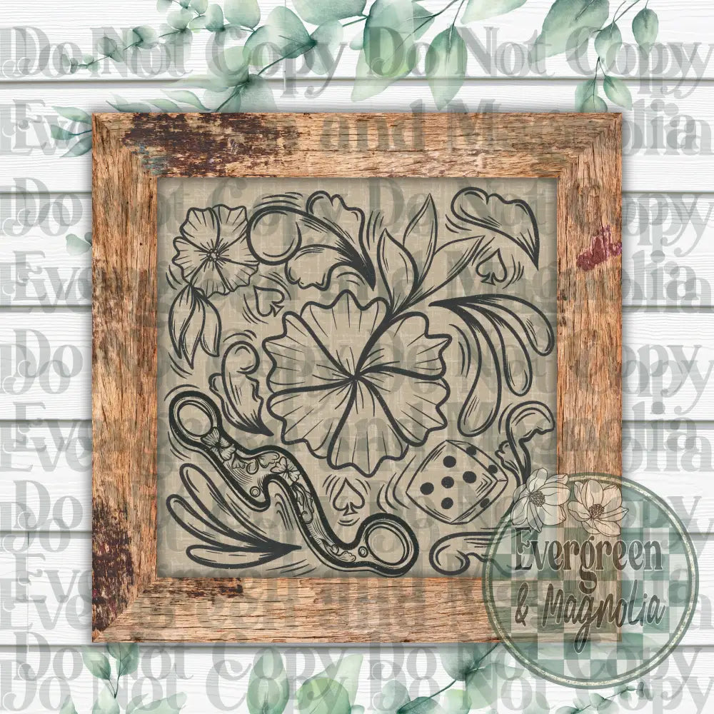 Floral Doodle (Black)