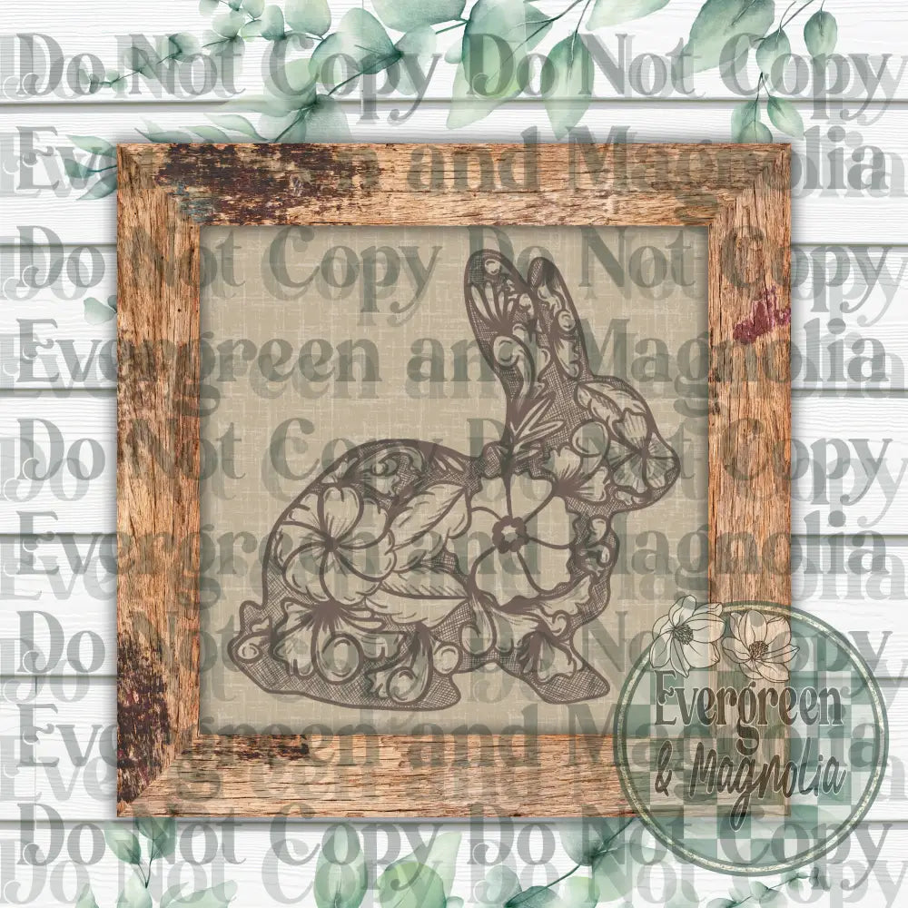 Tooled Leather Show Rabbit (Light Brown)