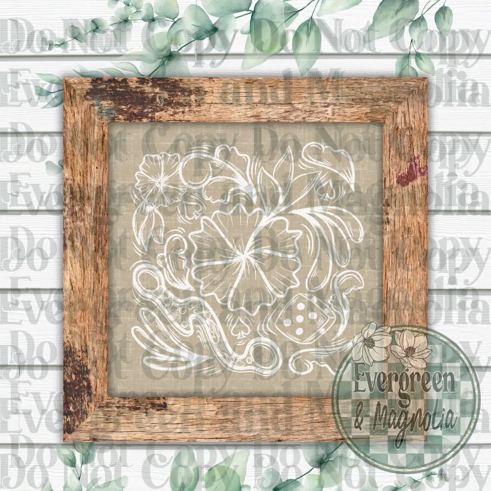 Floral Doodle (White)