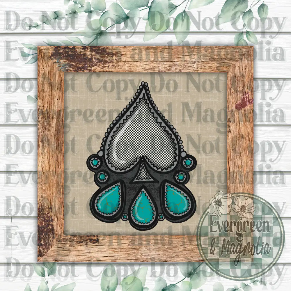 Checkered Spade Turquoise