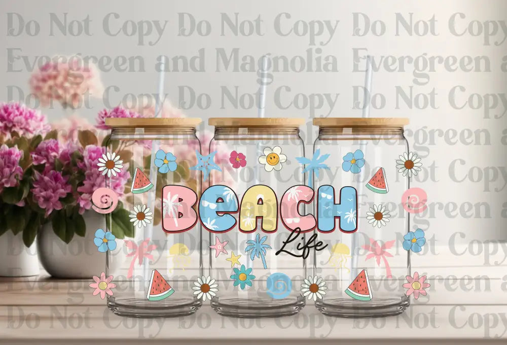 Beach Life Summer Retro Uv Dtf Print