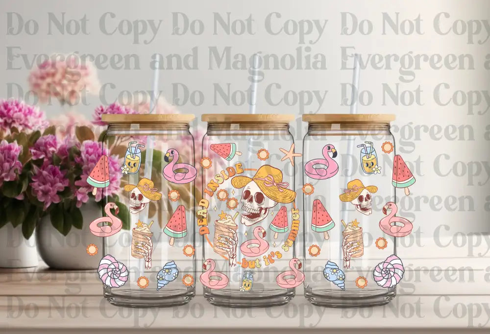 Dead Inside But Its Summer -Retro Uv Dtf Print