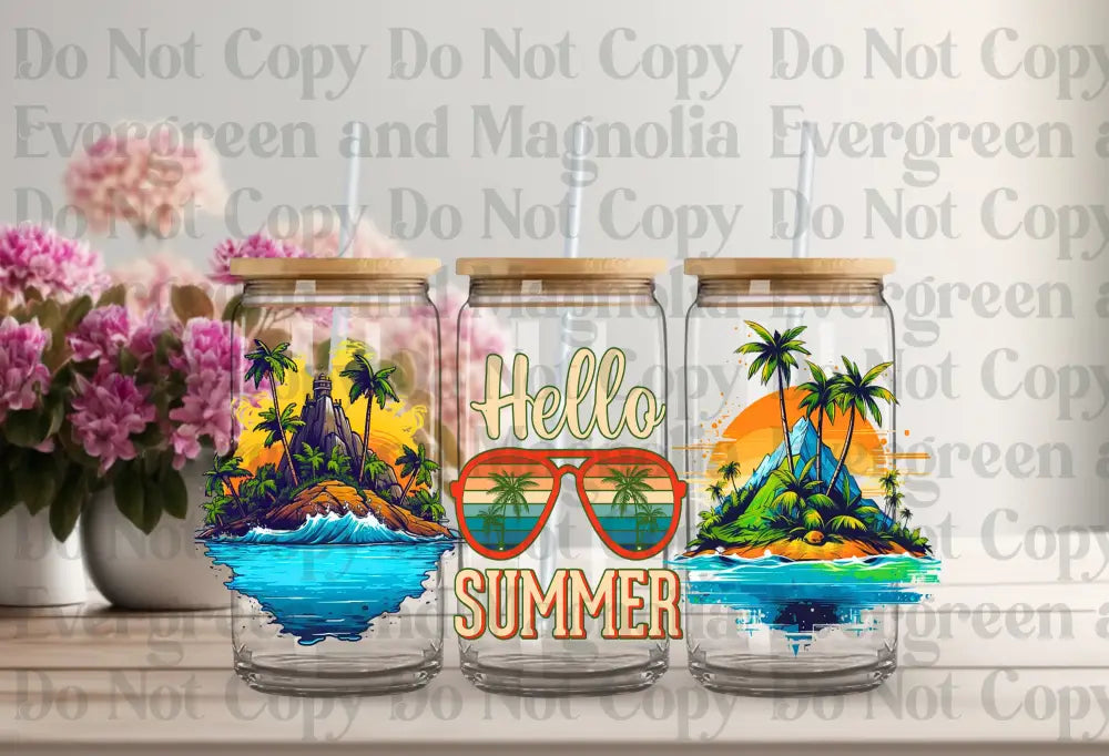 Hello Summer 205 Uv Dtf Print