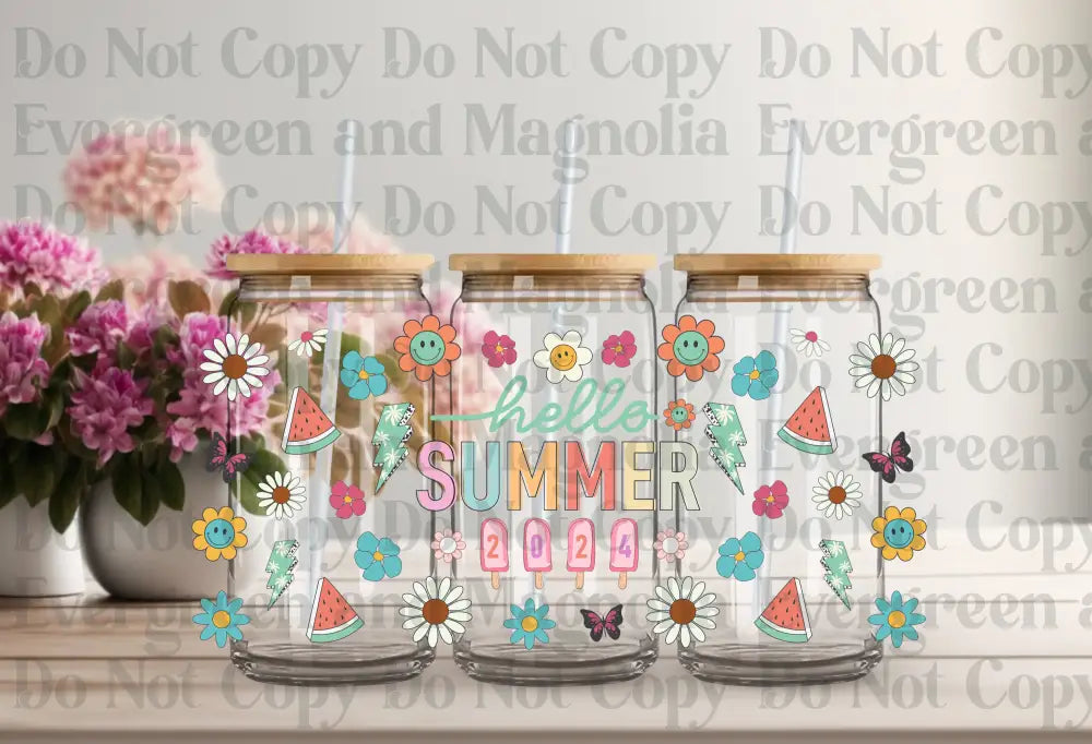Hello Summer Retro 2 Uv Dtf Print