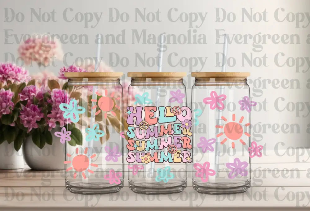 Hello Summer Uv Dtf Print