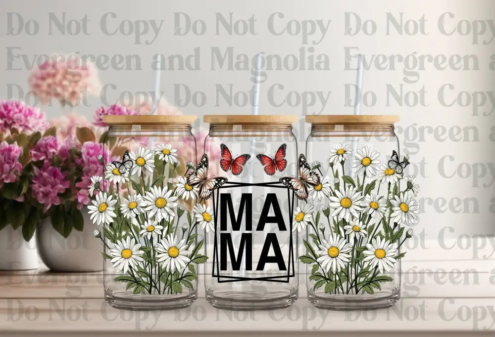 Mama Butterfly Flower Uv Dtf Print