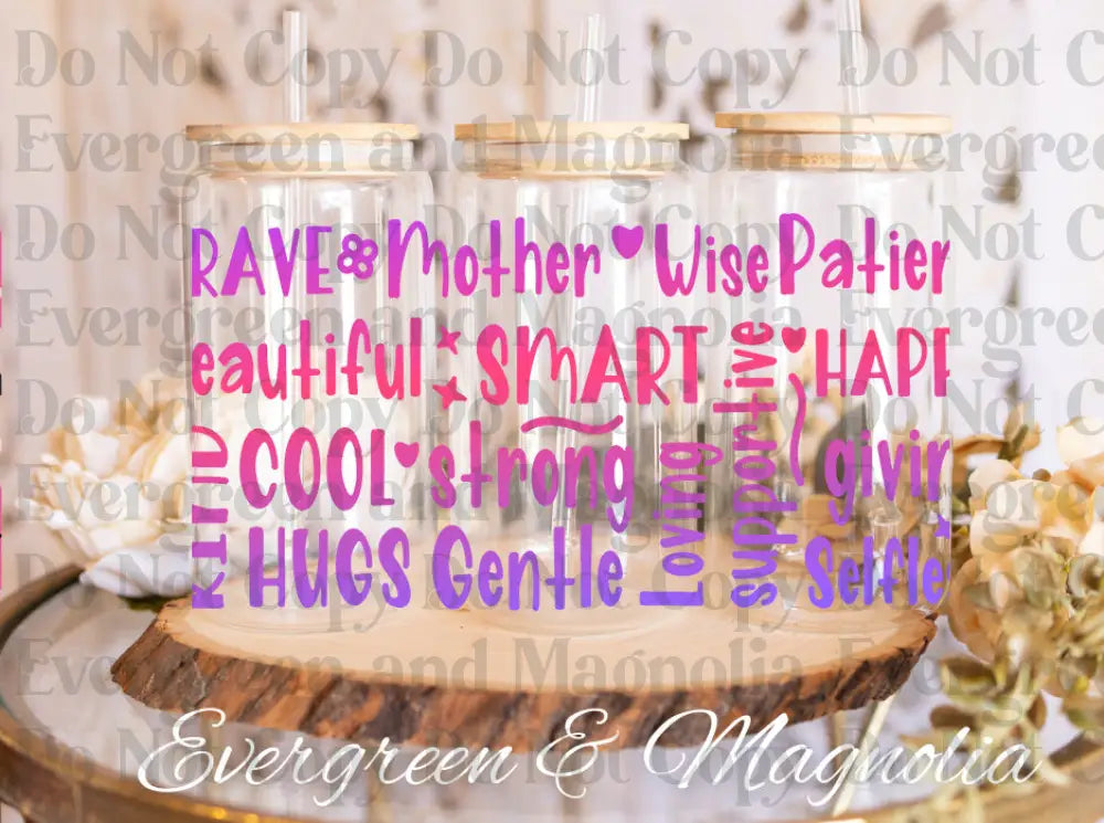 mom day color ombre UV DTF print