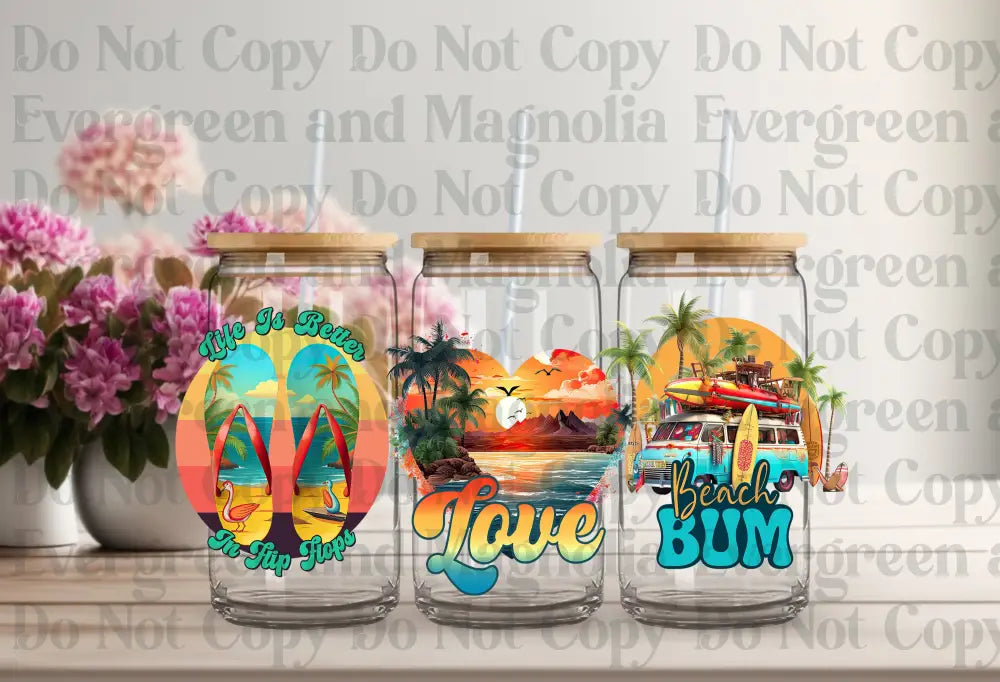 Retro Love-Beach Bum Uv Dtf Print