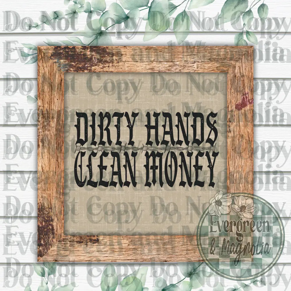 Dirty hands, clean money (black)