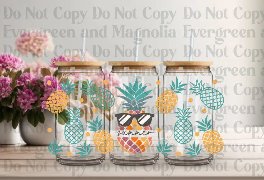 Summer Pineapple Uv Dtf Print