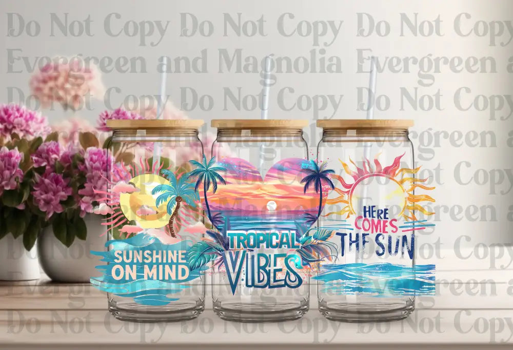 Tropical Vibes Uv Dtf Print