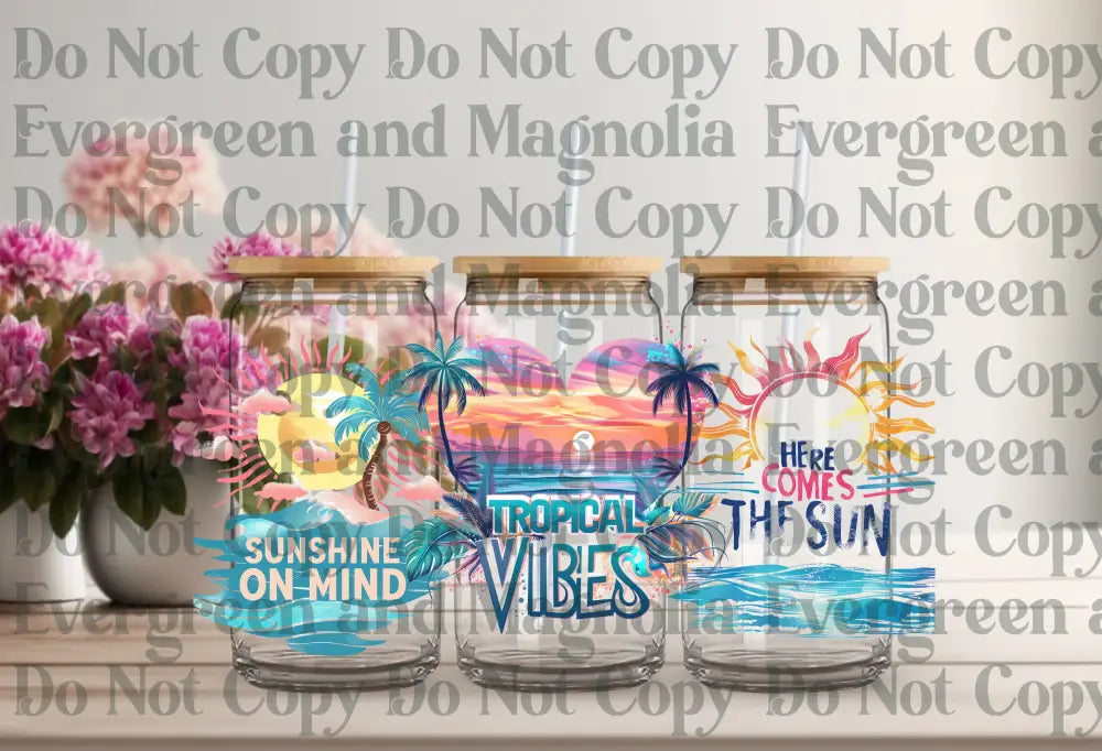 Tropical Vibes Uv Dtf Print