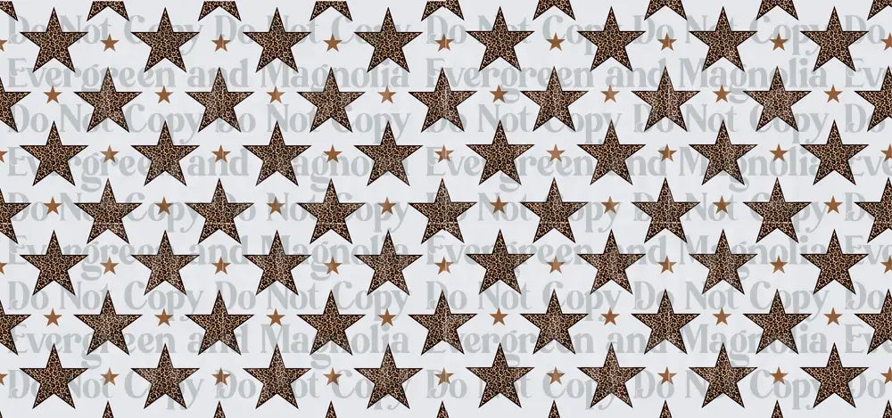 Leopard Print Stars Allover Pattern Mixed Sizes