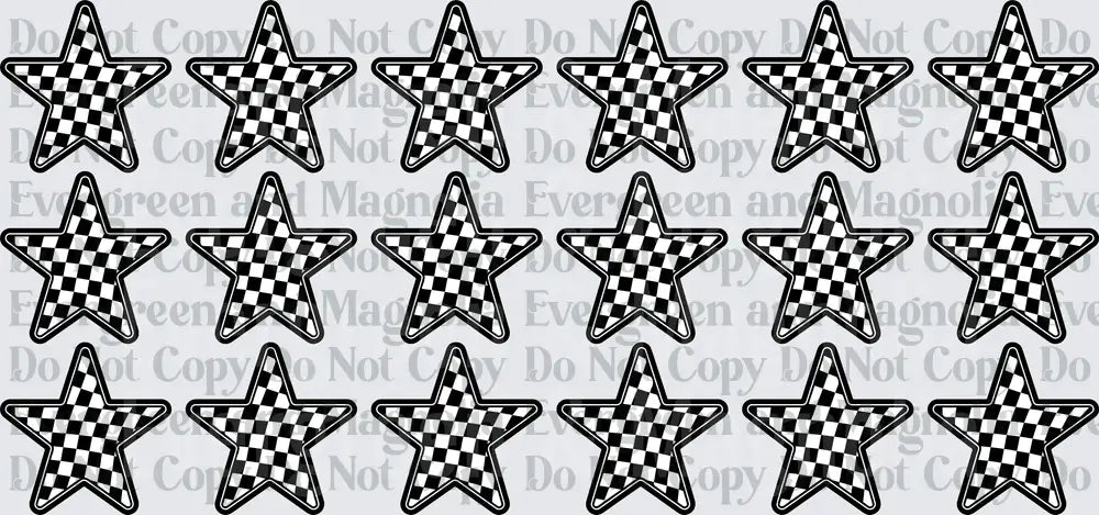 Black and White Checkered Racing Stars Sheet
