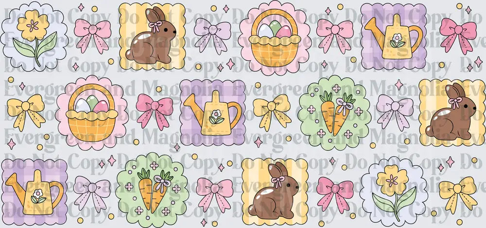Pastel Easter Coquette Bows Bunnies Baskets Carrots Icons