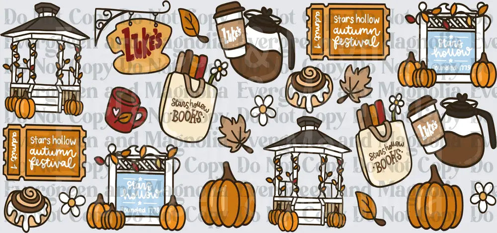 Stars Hollow Autumn Festival Fall Town Icon Bundle