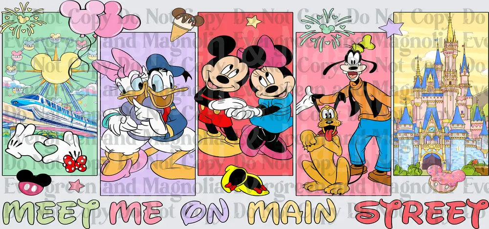 Meet Me On Main Street Classic Characters Castle Panel Design
