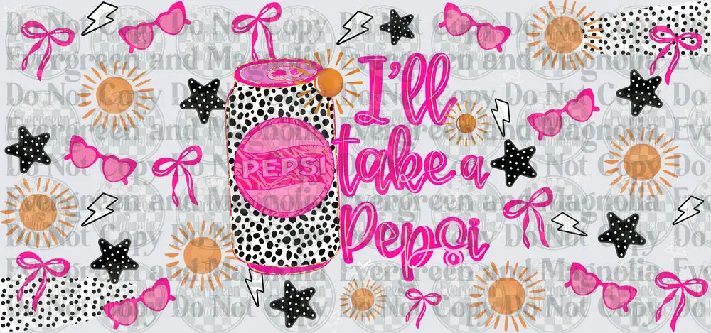 I'll Take a Pepsi Dalmatian Print Can Pink Boho Wrap