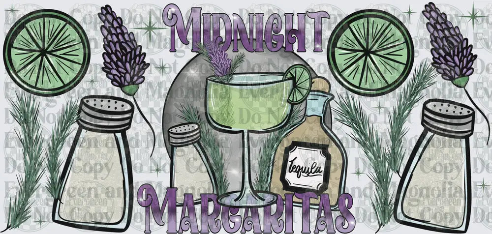 Midnight Margaritas Tequila Cocktail Lime Salt Lavender