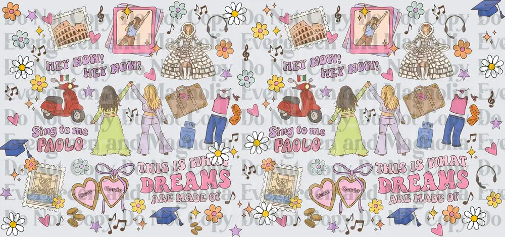 Lizzie McGuire Movie Inspired Groovy Collage Pattern