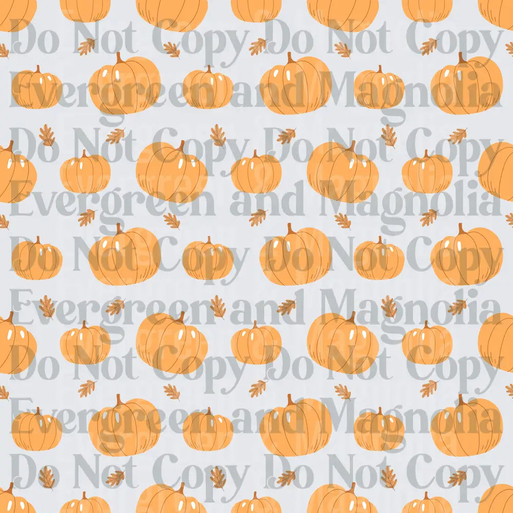 Autumn Pumpkin and Oak Leaf Repeat Pattern
