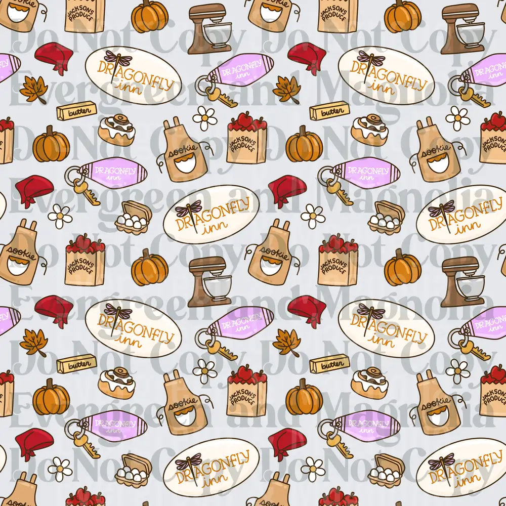 Dragonfly Inn Stars Hollow Seamless Pattern