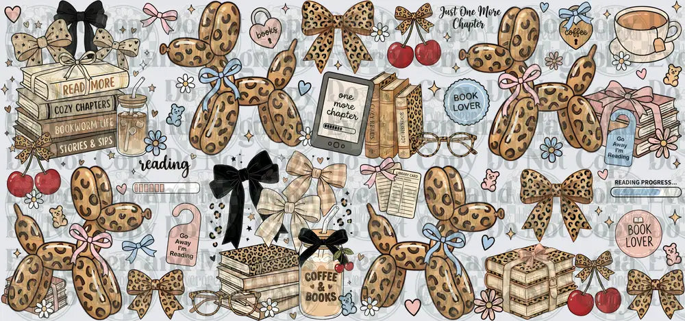 Leopard Print Balloon Dog Book Lover Reading Gang