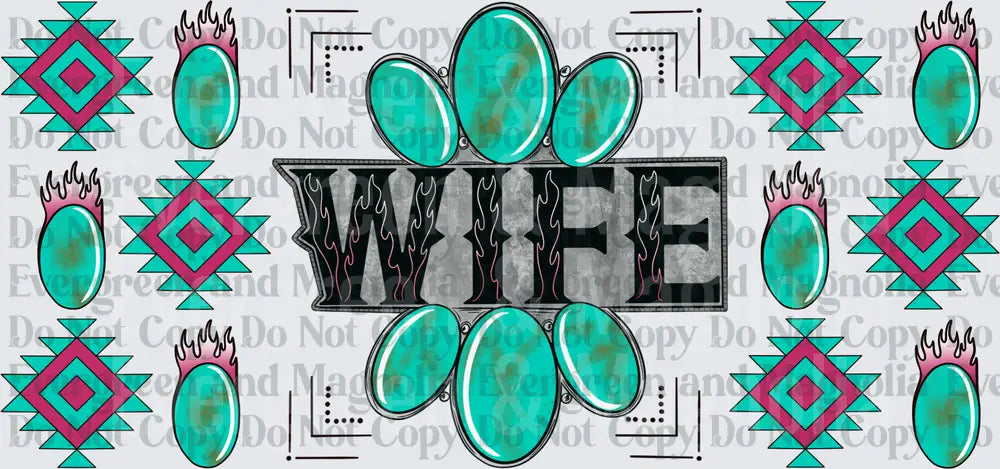 Western Wife Turquoise Stone Aztec Flame Wrap