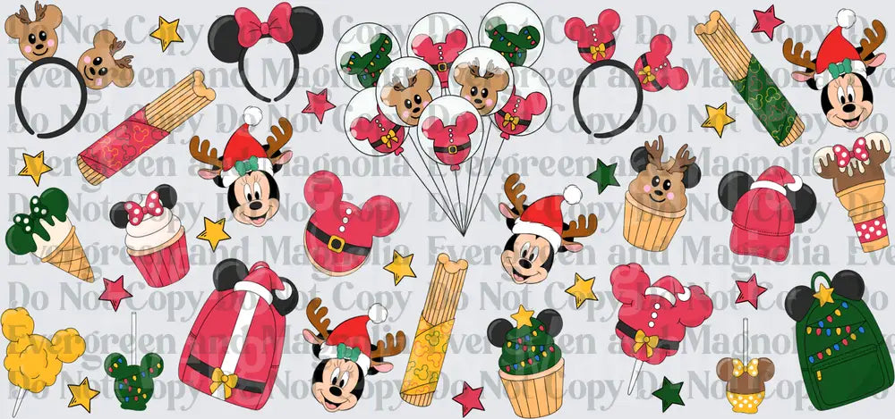 Festive Mouse Christmas Icons Collage