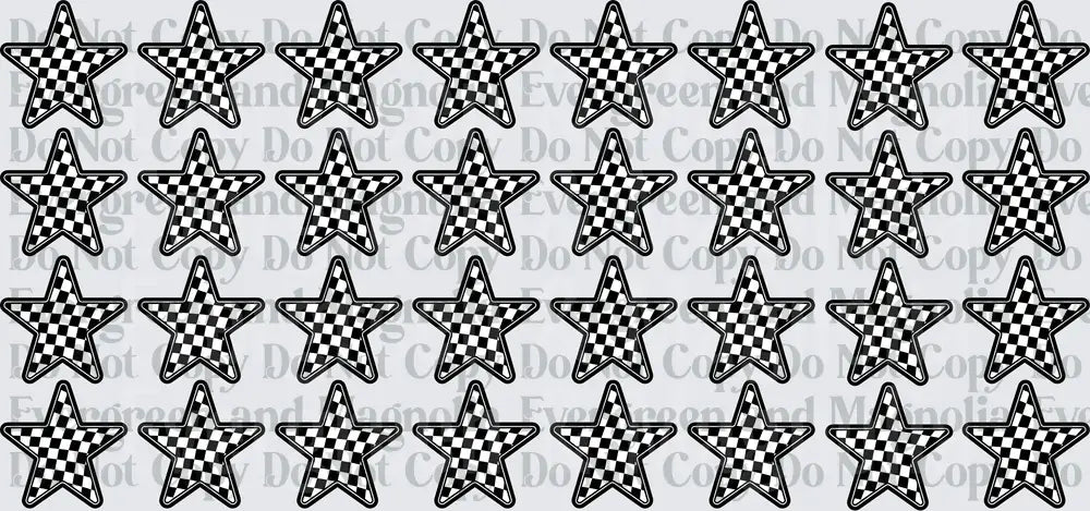 Black and White Checkered Stars Pattern Sheet