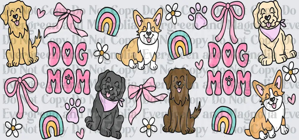 Dog Mom Boho Rainbow Corgis Doodles Pink Bow Bundle