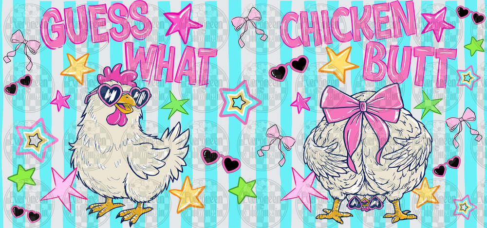 Guess What Chicken Butt Funny Hen Bow Stars Wrap