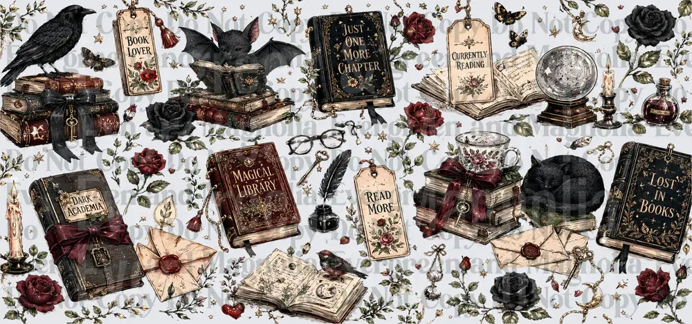 Dark Academia Gothic Book Lover Witch Reading Wrap