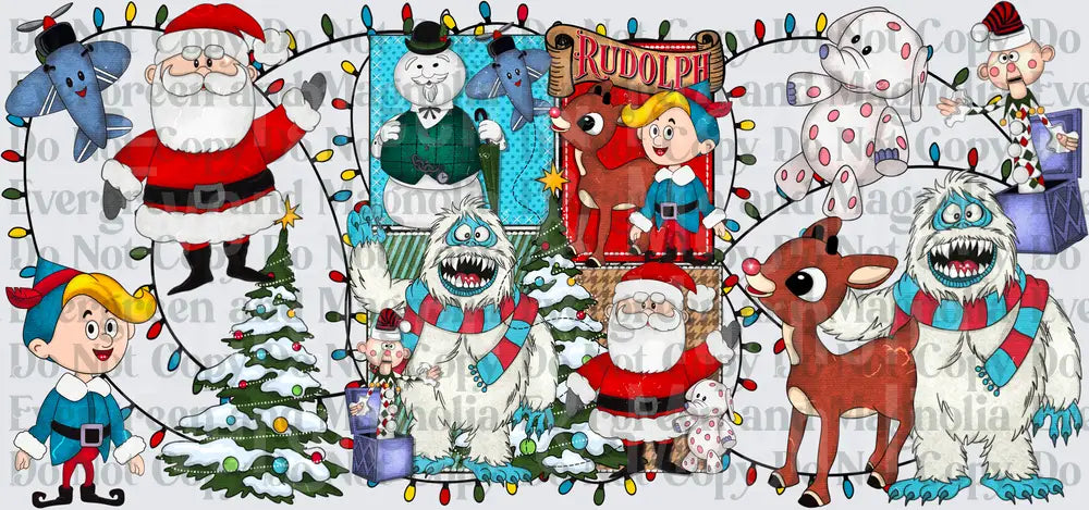 Vintage Stop Motion Christmas Characters Holiday Collage