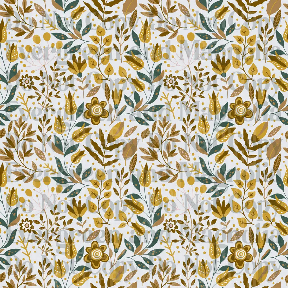 Earthy Tones Botanical Floral Leaf Seamless Pattern