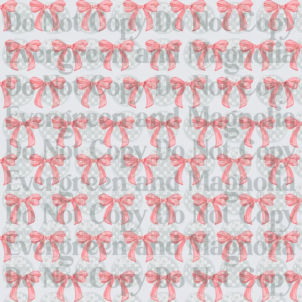 Pink Ribbon Bow Seamless Repeat Pattern