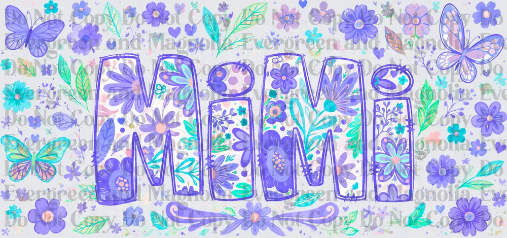 Mimi Floral Boho Purple Butterfly Wildflower Letter Design
