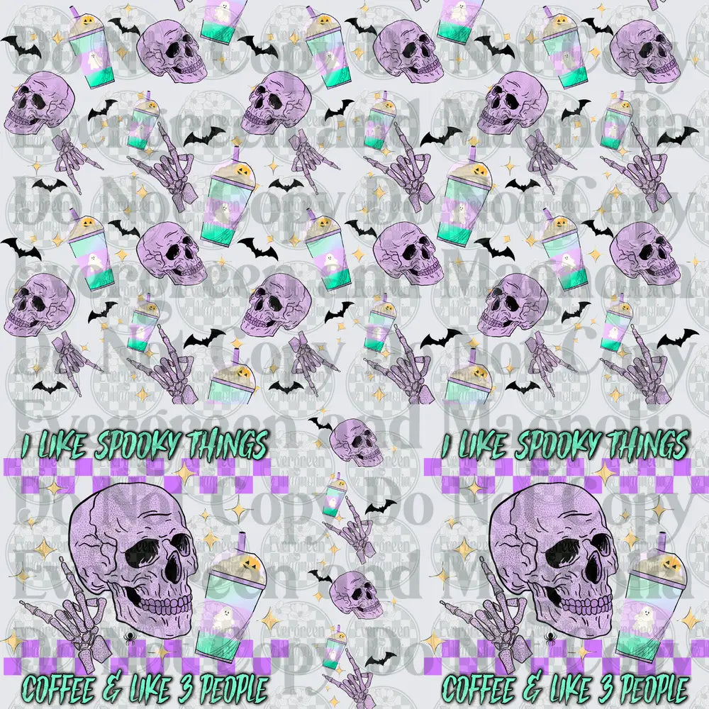 I Like Spooky Things Coffee & Like 3 People Pastel Skull