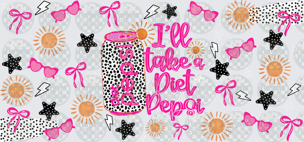 I'll Take A Diet Pepsi Dalmatian Print Can Wrap