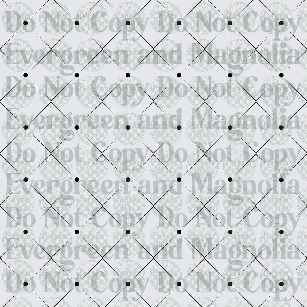 Black and White Diamond Grid Pattern with Dot Accents