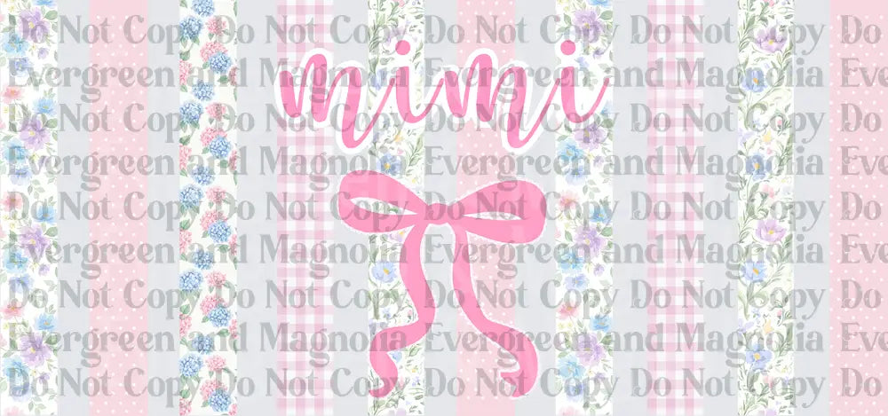 Mimi Pink Bow Floral Gingham Stripe Pastel Design