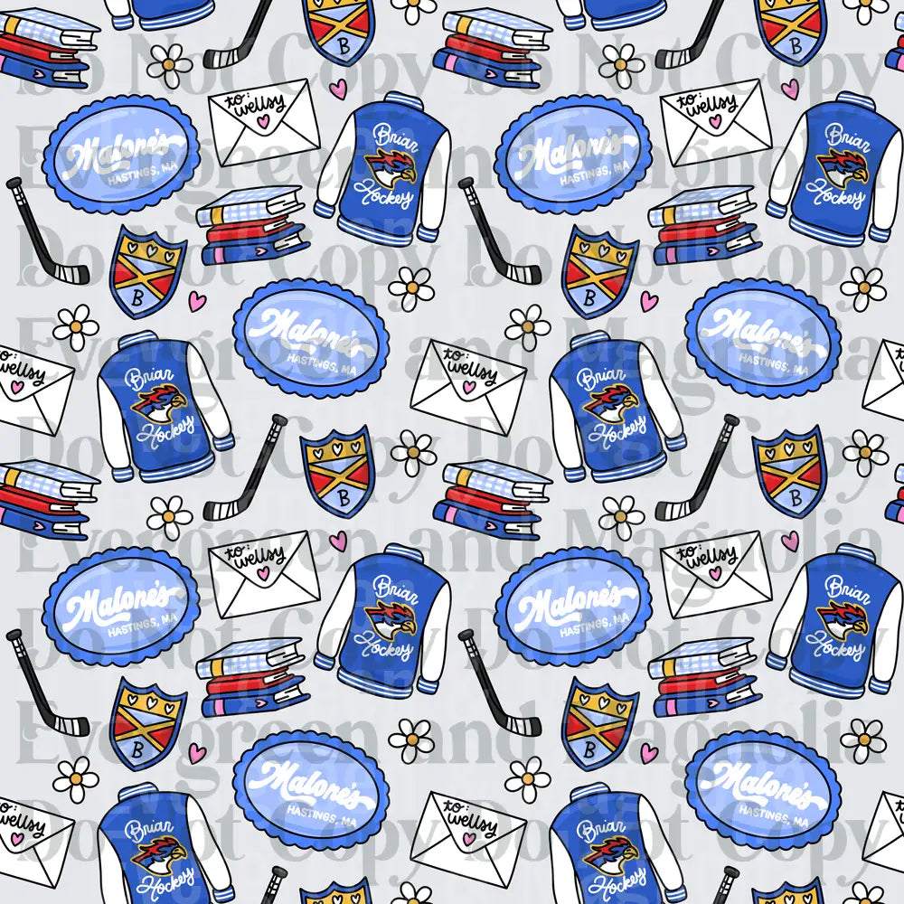Malone's Hastings MA Hockey Varsity Jacket Pattern