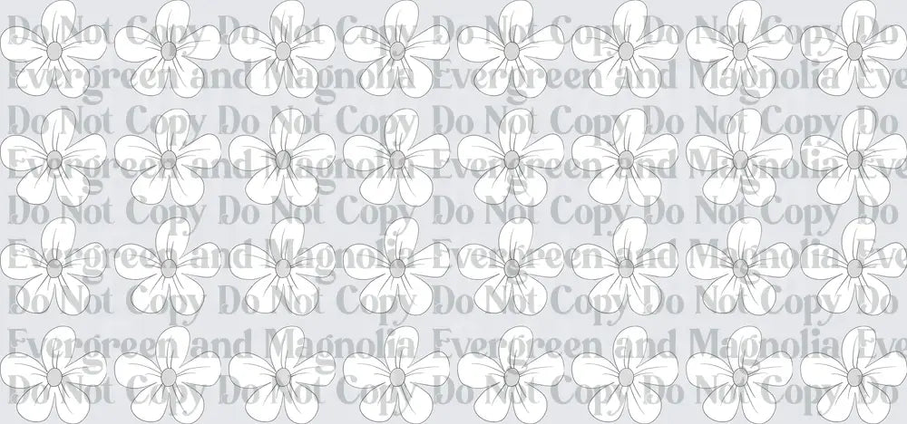 Simple Four Petal Flower Outline Repeat Pattern