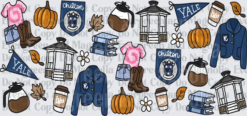 Gilmore Girls Inspired Icons Pattern Stars Hollow Elements