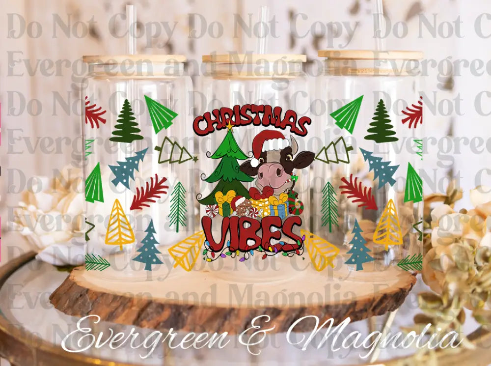 127-Merry christmas Vibes Cow Tree-Cow Christmas Light