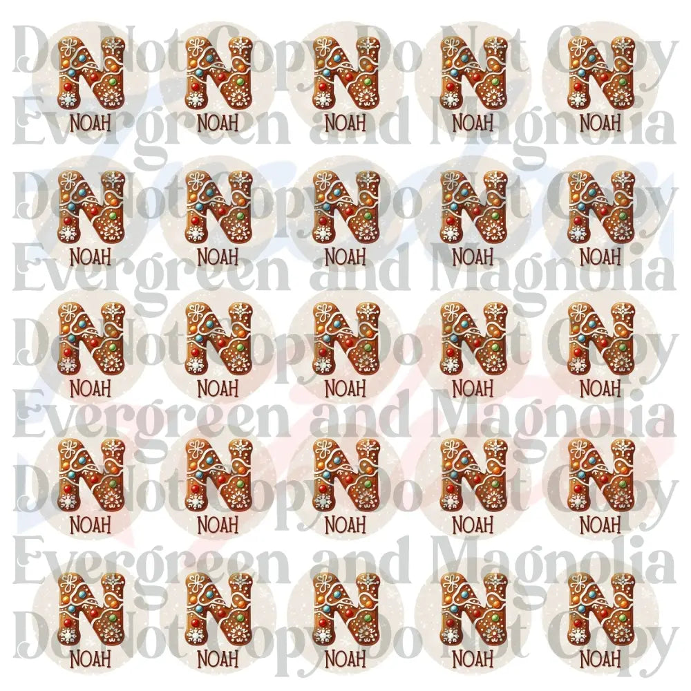 Customized Christmas Gift Tags - Gingerbread