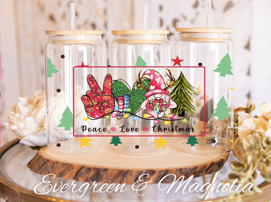 32-Peace Love Christmas sublimation-Christmas Gnomes