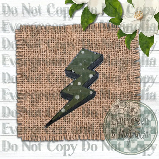 Green Lightning Bolt Charm