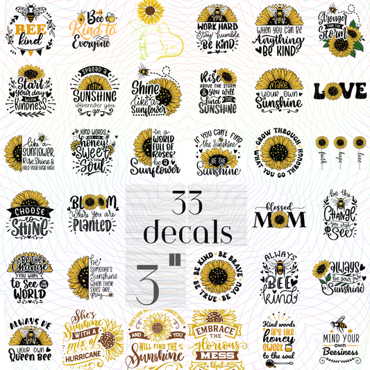 Sunflowers & Kindness Decal Bundle 3 or 4 inch